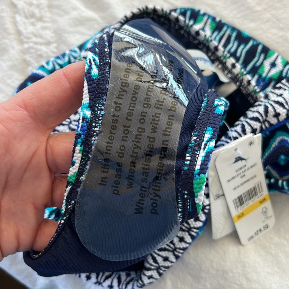 NWT TOMMY BAHAMA Patterned Blue Bikini Set - Picture 5 of 5